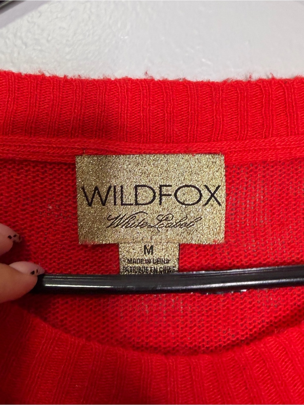 Wildfox Christmas Tree Sweater Red Graphic Knit Holiday Pullover Size M - Picture 3 of 8